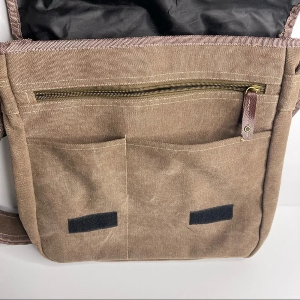 Wild Horse Satchel Flapover Crossbody Bag Purse Adjustable Strap Light Brown